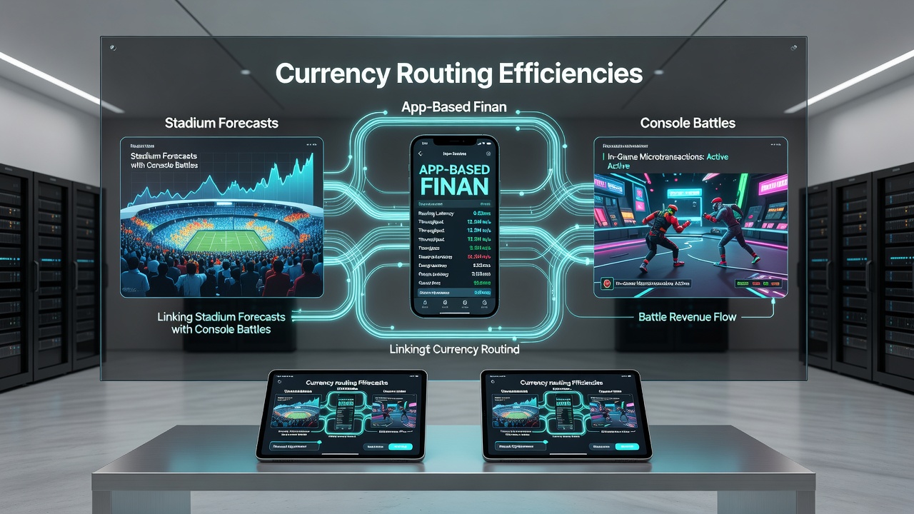 Dashboard view of app-based financial channels routing funds across athletic and e-sports betting options