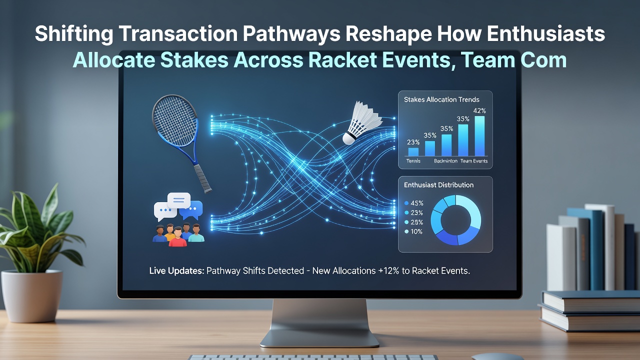 Network visualization showing interconnected digital ledger nodes managing stakes for racket, team, and virtual events